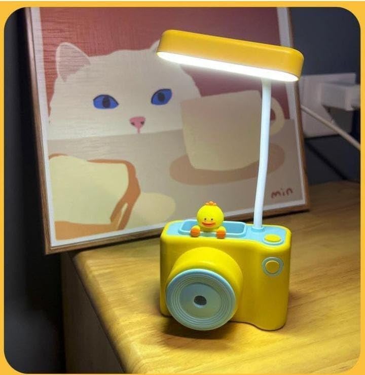 CLOMANA Plastic 3 in 1 USB Chargeable Led Light Table Night Lamp for Kids Bedroom with Pencil Sharpener Pen Holder Stand for Girls Boys Multicolor - Image 4