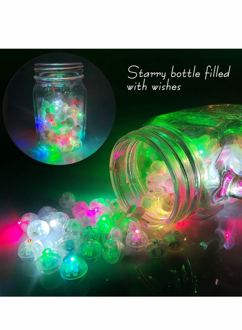 Multicolor LED Balloon Light, 50pcs Mini Round Flash Ball Light for Paper Lantern Balloon, Indoor Outdoor Party Event Fun Birthday Wedding Decoration Supplies