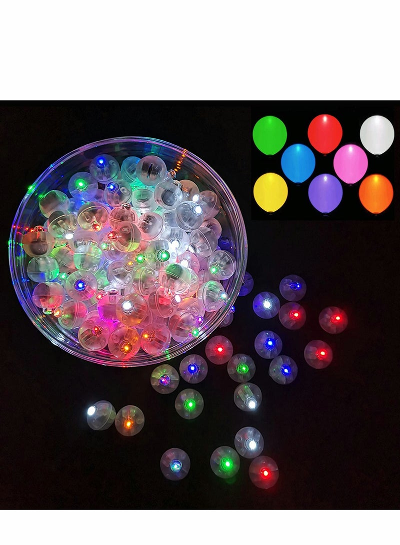 Multicolor LED Balloon Light, 50pcs Mini Round Flash Ball Light for Paper Lantern Balloon, Indoor Outdoor Party Event Fun Birthday Wedding Decoration Supplies