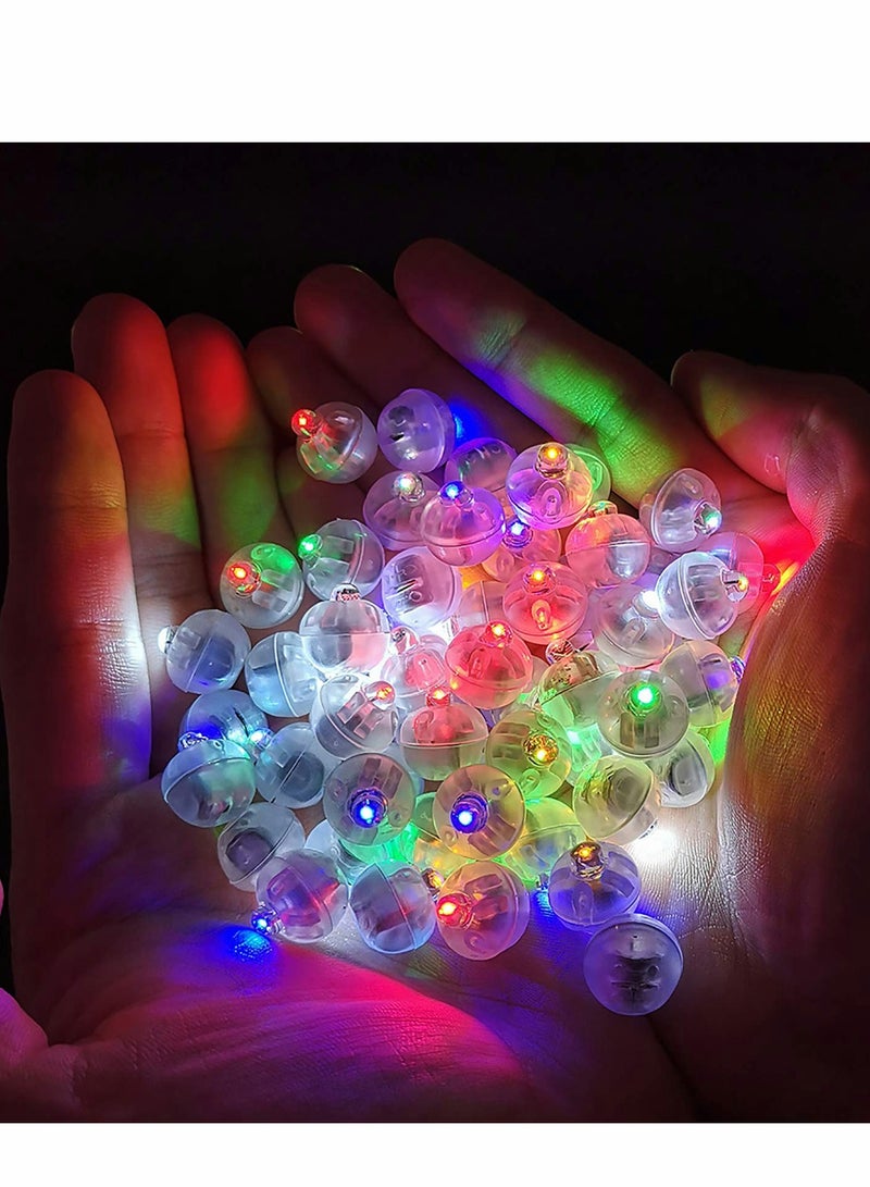 Multicolor LED Balloon Light, 50pcs Mini Round Flash Ball Light for Paper Lantern Balloon, Indoor Outdoor Party Event Fun Birthday Wedding Decoration Supplies