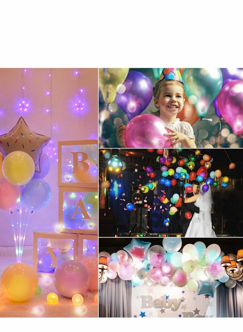 Multicolor LED Balloon Light, 50pcs Mini Round Flash Ball Light for Paper Lantern Balloon, Indoor Outdoor Party Event Fun Birthday Wedding Decoration Supplies