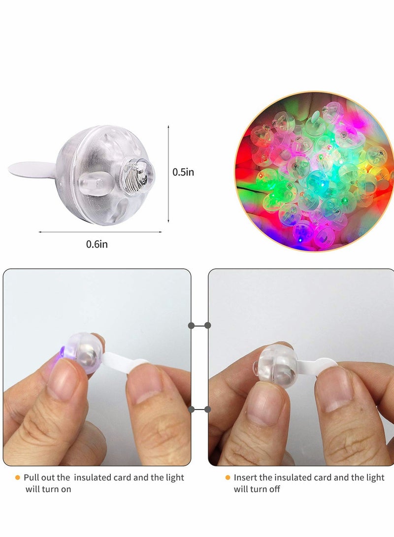 Multicolor LED Balloon Light, 50pcs Mini Round Flash Ball Light for Paper Lantern Balloon, Indoor Outdoor Party Event Fun Birthday Wedding Decoration Supplies