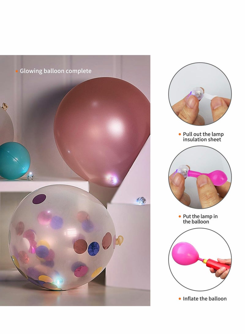 Multicolor LED Balloon Light, 50pcs Mini Round Flash Ball Light for Paper Lantern Balloon, Indoor Outdoor Party Event Fun Birthday Wedding Decoration Supplies
