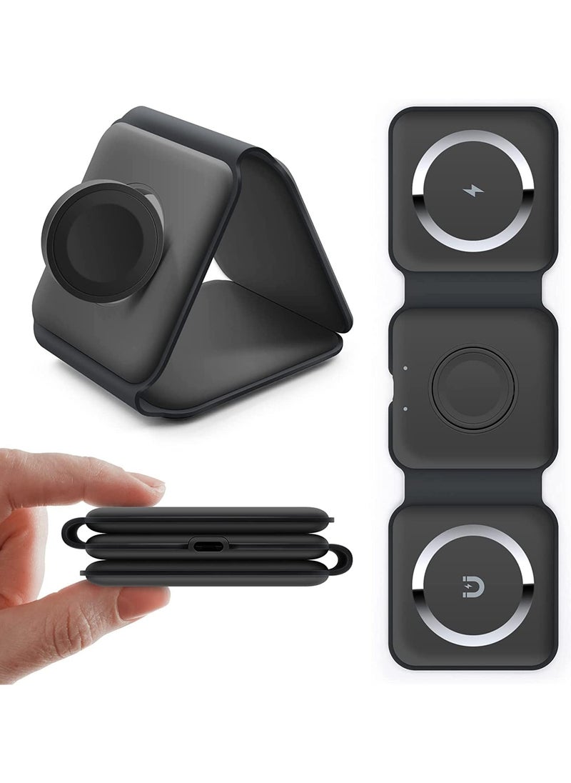 XICEN - 3 In 1 Wireless Charger  Station,  Magnetic Foldable Charging Pad - Image 1