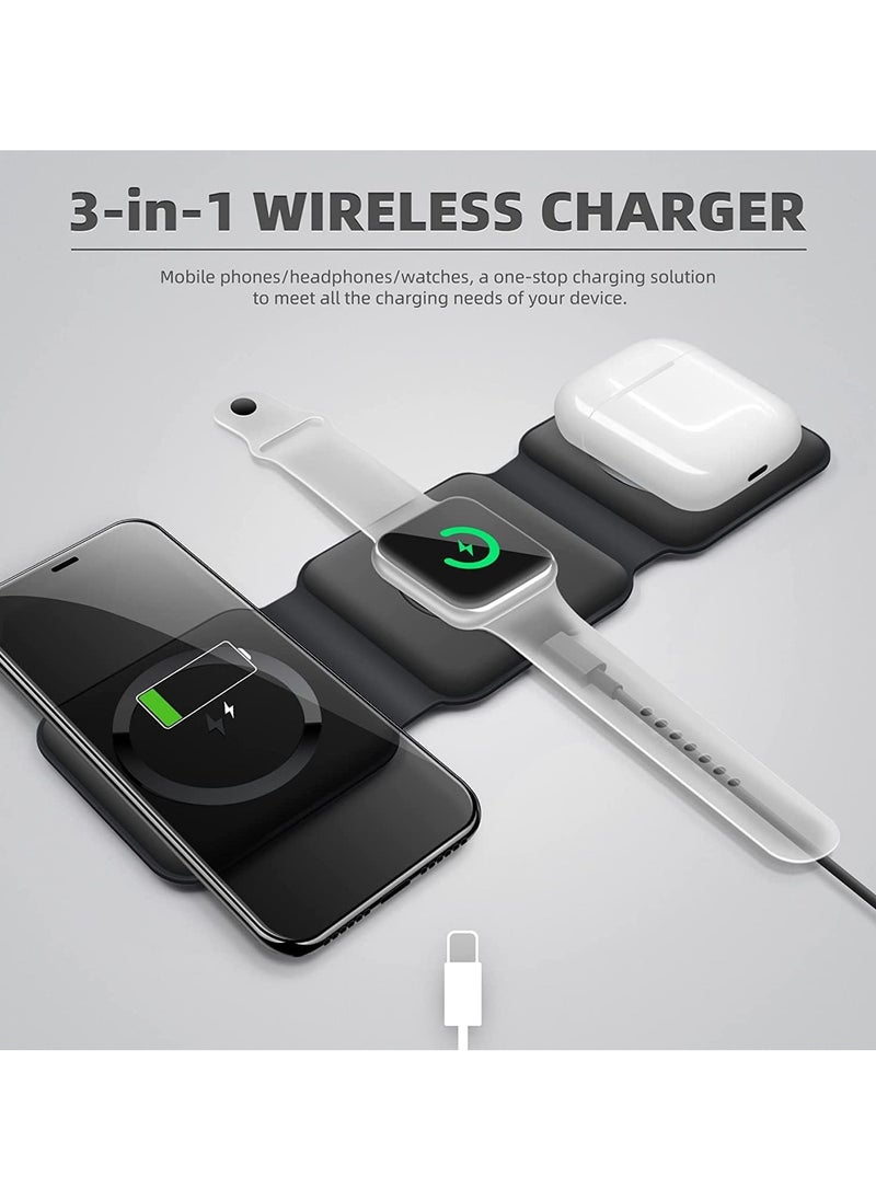 XICEN - 3 In 1 Wireless Charger  Station,  Magnetic Foldable Charging Pad - Image 1