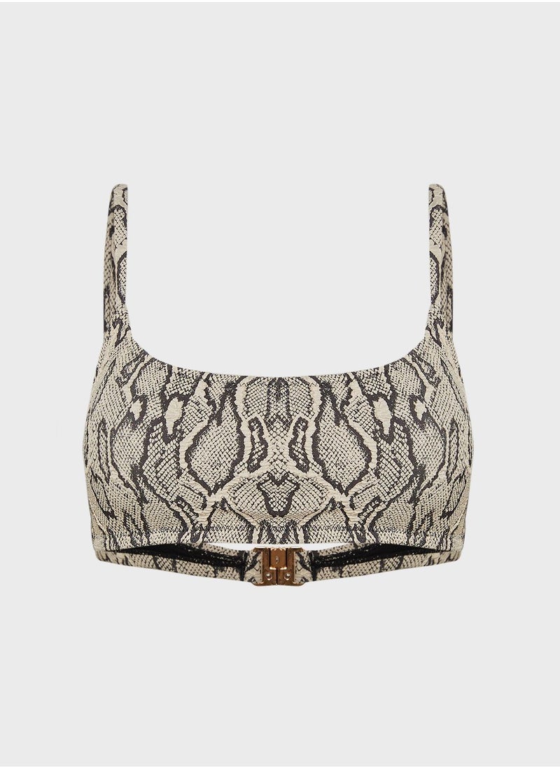 NEW LOOK - Textured Printed Bikini Top - Image 1