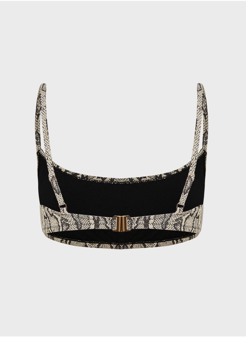 NEW LOOK - Textured Printed Bikini Top - Image 1