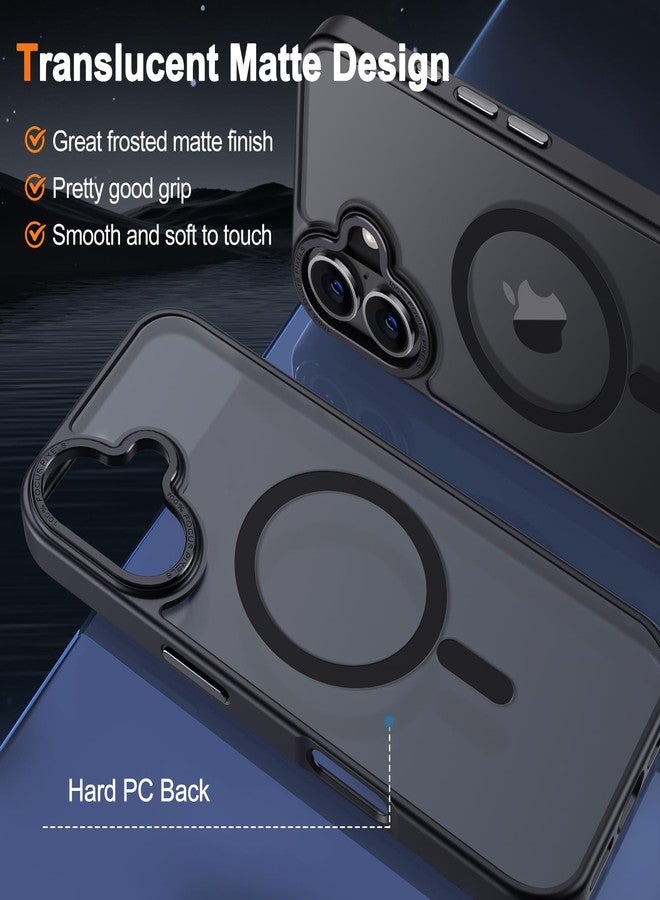 Hython Case for iPhone 16 Plus Case Magnetic Translucent Matte Phone Cases 6.7" [Compatible with MagSafe] Thin Slim Fit Shockproof Bumper Hard Protective Cover for Women Men Girls, Frosted Black - Image 2