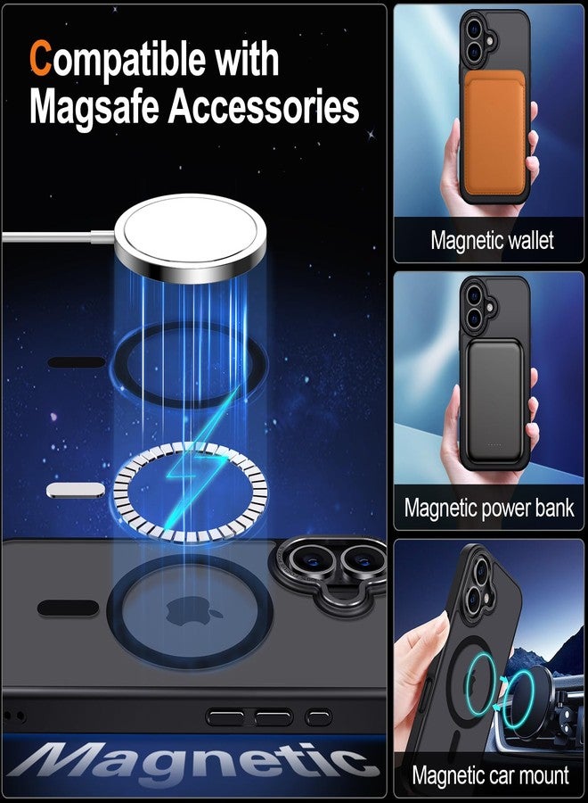 Hython Case for iPhone 16 Plus Case Magnetic Translucent Matte Phone Cases 6.7" [Compatible with MagSafe] Thin Slim Fit Shockproof Bumper Hard Protective Cover for Women Men Girls, Frosted Black - Image 3