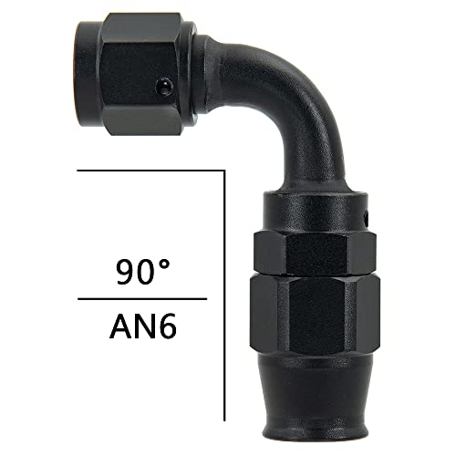 ZHSYMX 6AN 90 Degree PTFE Hose End Fitting For PTFE Hose Only Alumimum Black 2PCS - Image 5