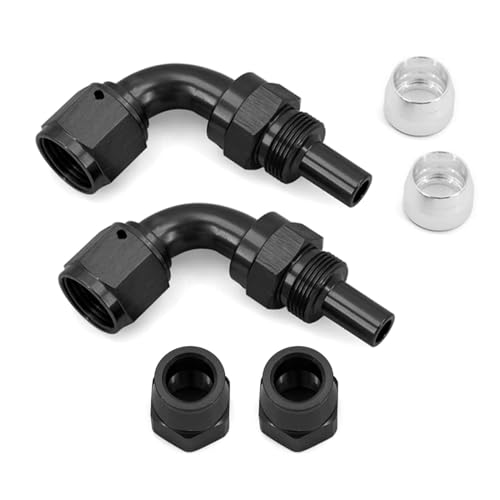ZHSYMX 6AN 90 Degree PTFE Hose End Fitting For PTFE Hose Only Alumimum Black 2PCS - Image 1