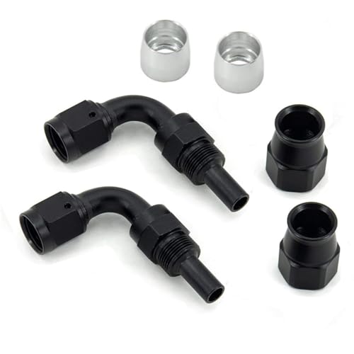 ZHSYMX 6AN 90 Degree PTFE Hose End Fitting For PTFE Hose Only Alumimum Black 2PCS - Image 2