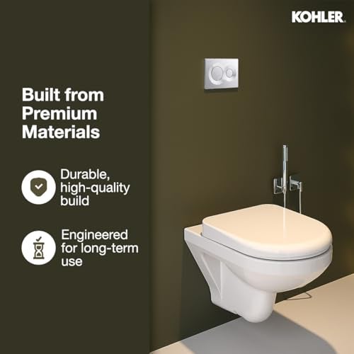 KOHLER LYNK Pneumatic Dual-flush Faceplate in Polished Chrome color compatible with Kohler Pneumatic in-wall tank or cistern tank - Image 2