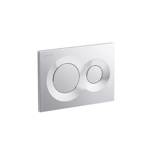 KOHLER LYNK Pneumatic Dual-flush Faceplate in Polished Chrome color compatible with Kohler Pneumatic in-wall tank or cistern tank - Image 1
