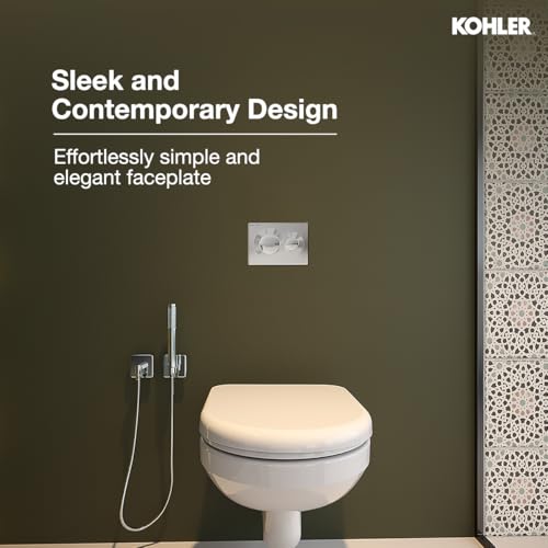 KOHLER LYNK Pneumatic Dual-flush Faceplate in Polished Chrome color compatible with Kohler Pneumatic in-wall tank or cistern tank - Image 3