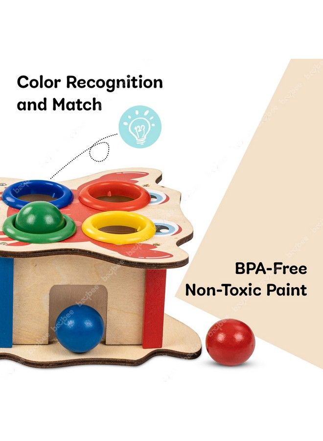 BAYBEE Wooden Hammer Ball Knock Pounding Bench With Box Case Kids Toys Set Wooden Hammer Toys Develops Fine Motor & Dexterity Skills Learning Educational Hammer Toys For Kids 3+ Years (Assorted) - Image 5