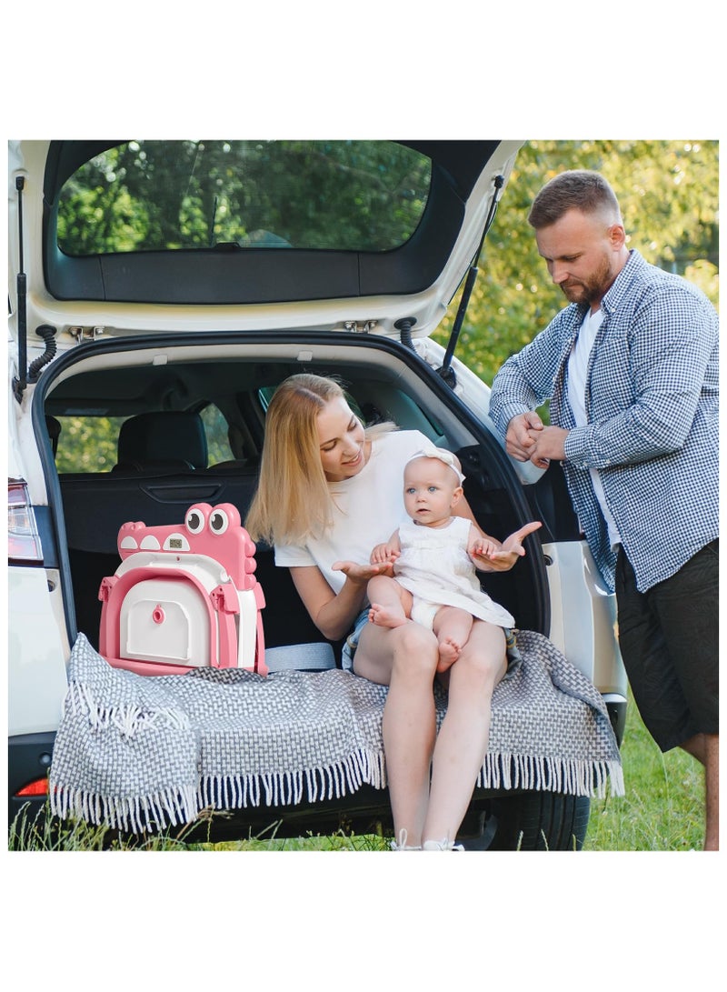 أسيف حوض استحمام قابل للطي للأطفال حديثي الولادة مع ميزان حرارة ومنشفة بغطاء رأس ووسادة عائمة ناعمة، حوض استحمام محمول للسفر مع فتحة تصريف، أحواض استحمام متينة قابلة للطي للأطفال الرضع والأطفال الصغار من ASIV - Image 4