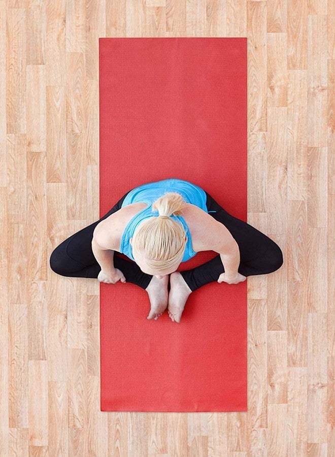 اكستروك بساط يوغا XTROKE للتمارين الرياضية في الصالات الرياضية وتمارين اليوغا، بساط يوغا مضاد للانزلاق للرجال والنساء (أحمر) - Image 5