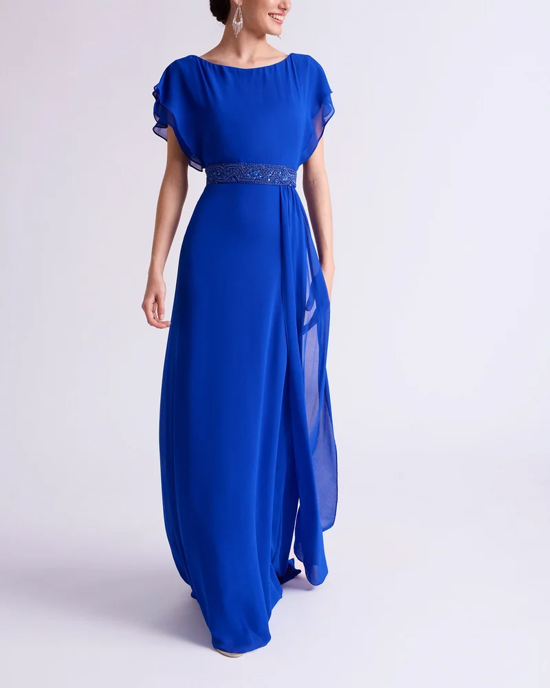 روسا كلارا Aire Barcelona Crepe Long Cocktail Dress