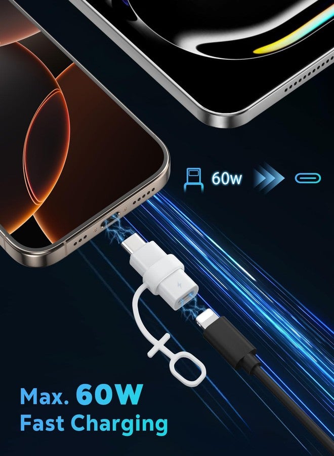 MoKo 60W USB C to Lightning Headphone Audio Adapter for iPhone 17 Air 16 16e 15 Pro Max Plus, iPad Pro/Air - PD Fast Charging Data Lightning to USB C Adapter for Earphones, Not for OTG/Lavalier Microphone - Image 3