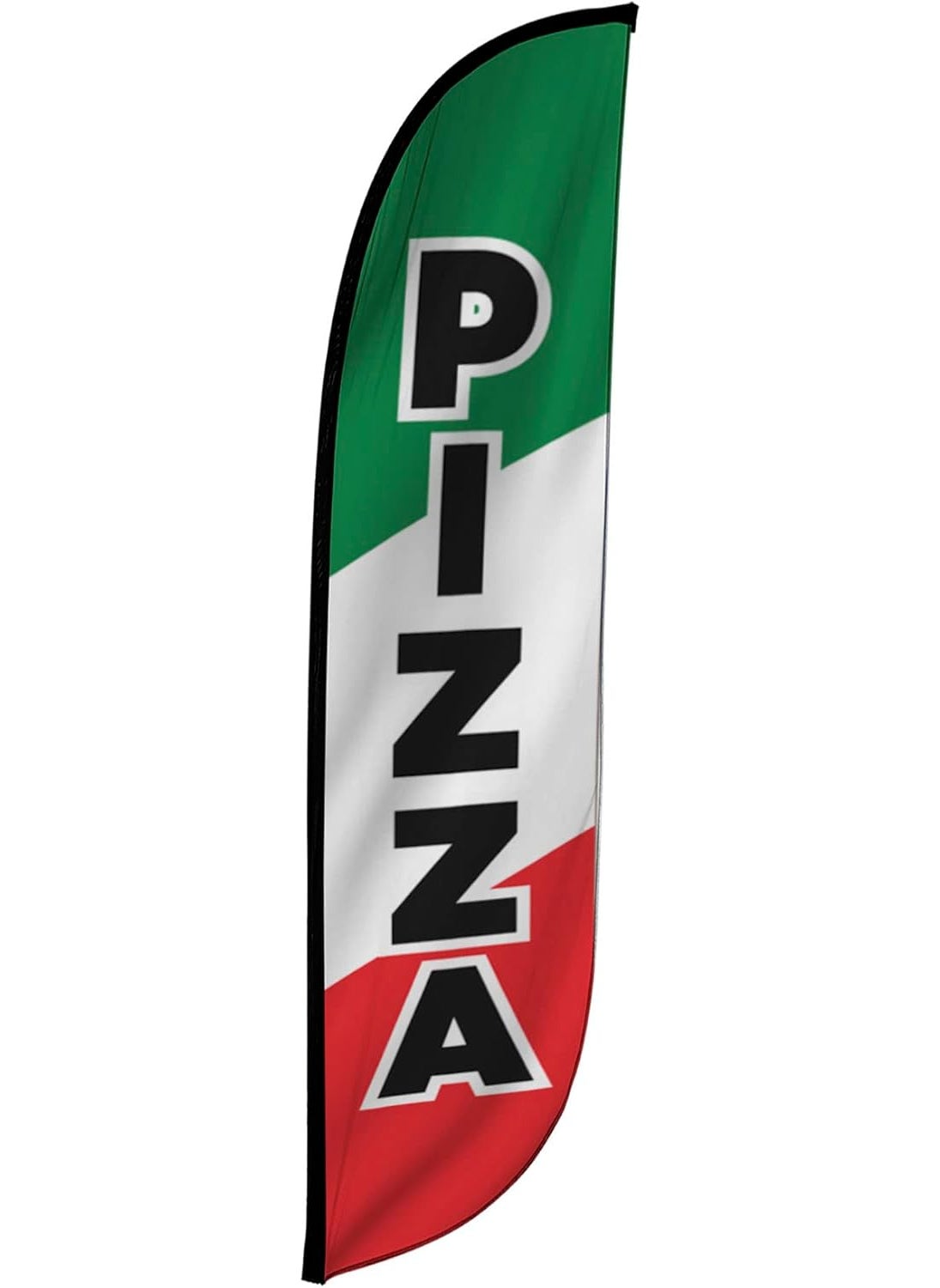 LookOurWay LookOurWay Feather Flag Banner  12 Feet Tall Advertising Flags for Outdoor Business and Events Promotion  Swooper Flag Only  Food  Restaurant Flags  Pizza Green 10M1200056  - Image 1