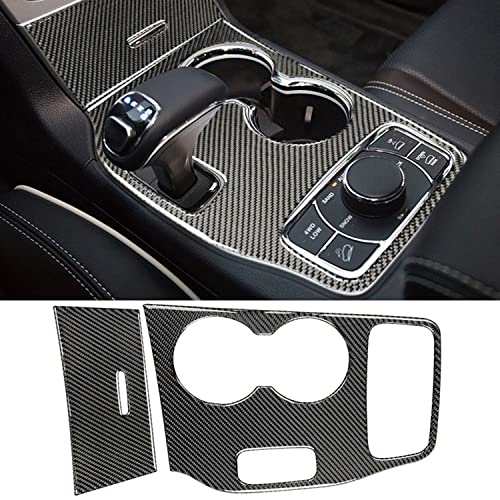 YOCTM For Jeep Grand Cherokee 2014 2015 Interior Accessories Black Real Carbon Fiber Center Console Cup Holder Cover Trim - Image 1