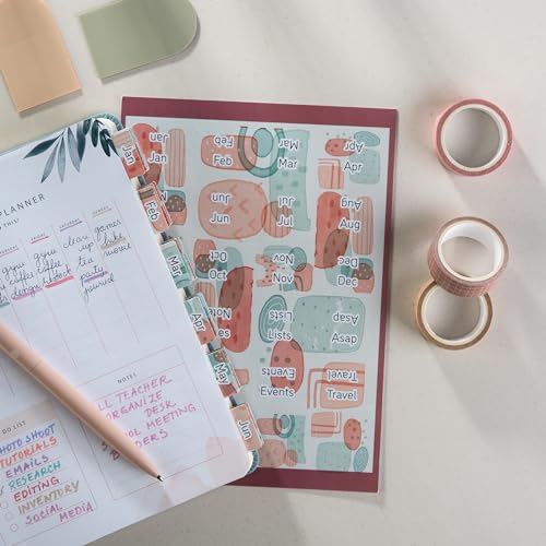 DiverseBee Laminated Planner Monthly Tabs, 24 Peel and Stick Tabs for Notebooks (12 Month Tabs and 12 Blank Tabs), Calendar Monthly Tab Stickers/Dividers (Assorted), Medium - Image 2