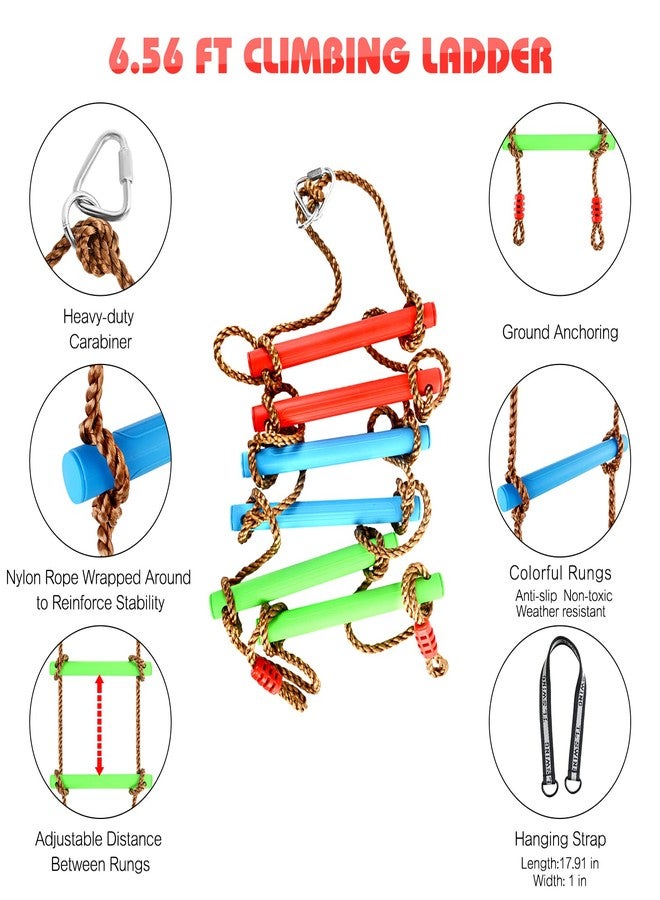TOPNEW 12 Ninja Tree Climbing Holds for Tree Climber, Tree Climbing Kit with 6.6FT Rope Ladder for Outdoor Ninja Warrior Obstacle Course Training - Image 3