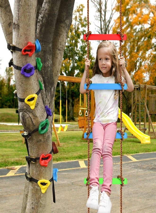 TOPNEW 12 Ninja Tree Climbing Holds for Tree Climber, Tree Climbing Kit with 6.6FT Rope Ladder for Outdoor Ninja Warrior Obstacle Course Training - Image 4