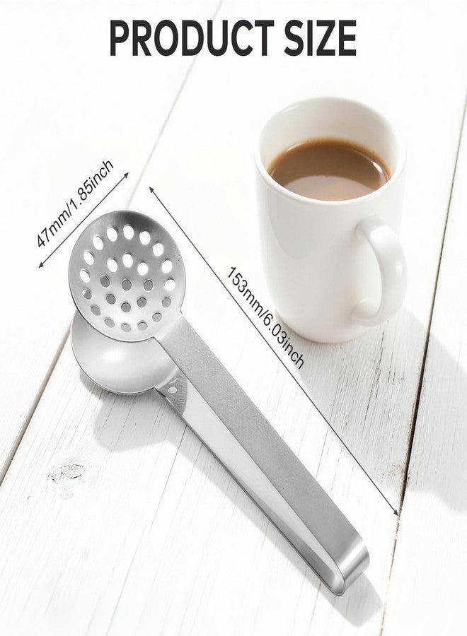 VANTOBEST 6×1.85Inch Stainless Steel Tea Bag Squeezer Tongs Durable Teabag Filter Coffee Spoon Clamp Tea Strainer Dispenser Accessories for Gripping Lemon Slice Tea Drinkers - Image 2