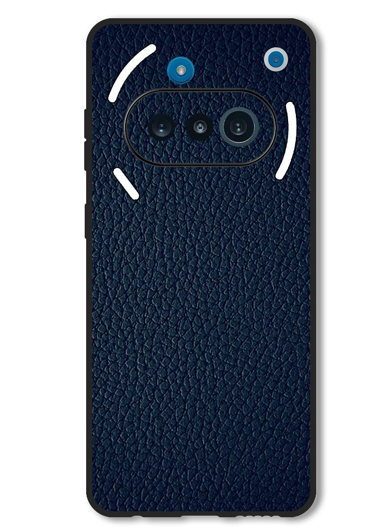 Theodor Case Compatible with Nothing Phone 3a Protection Shockproof Bumper Cover Blue Leather Pattern - Image 1