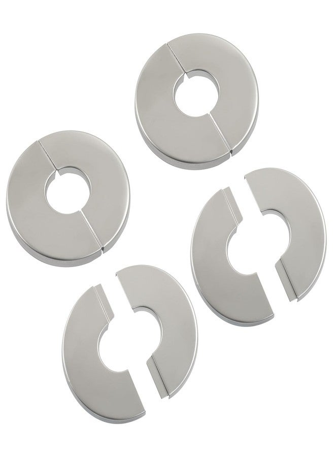 BokWin 4 Pack 0.87 inch/22mm ID Wall Split Flange, Stainless Steel Round Escutcheon Plate,Shower Arm Flange Cover Set for Universal Standard 0.87 inch/22mm Shower Head Arm Pipe - Round Split Design - Image 1