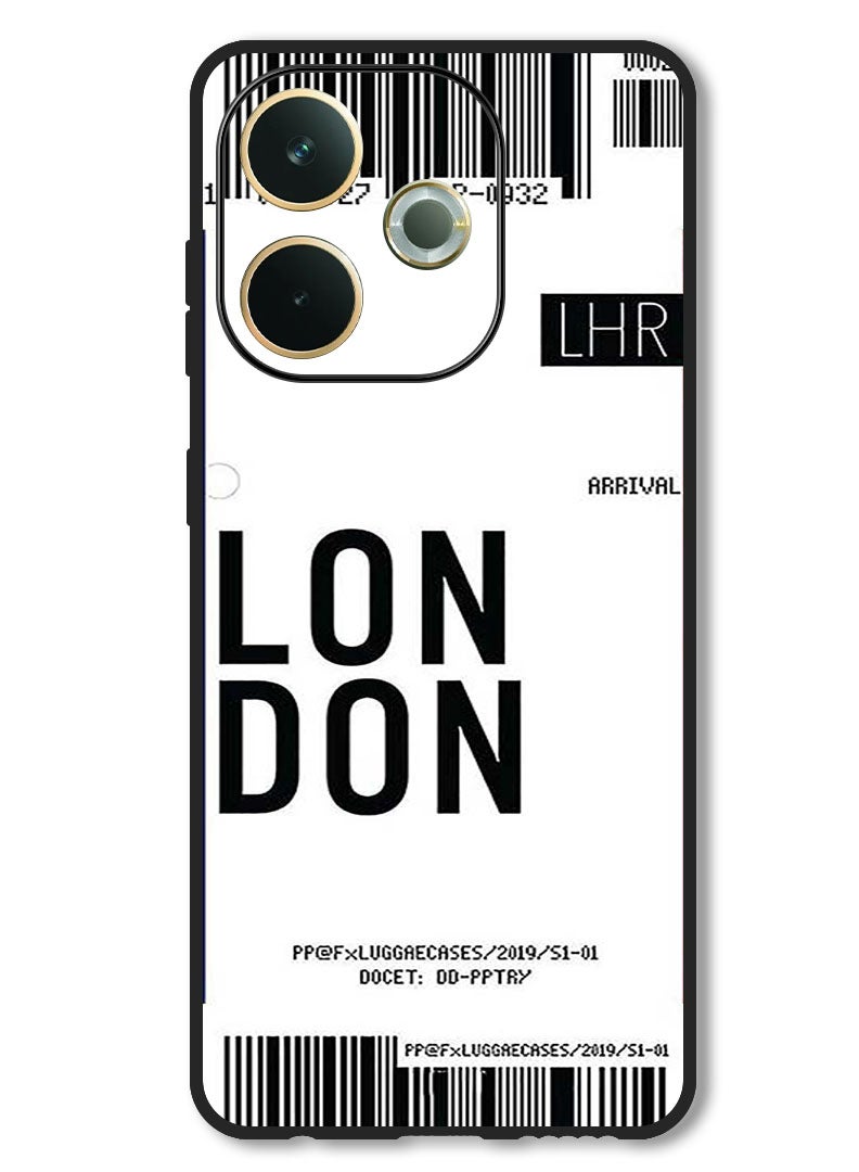 Theodor Case Compatible with Oppo A5 Pro Protection Shockproof Bumper Cover London boarding pass - Image 1