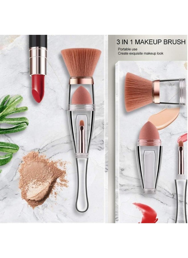 silvercnc - 3 in 1 Makeup Brushes Set, Multifunctional Cosmetic Brushes for Foundation Blending Blush Powder Concealer Eyeshadow Eyebrow Highlight - Image 1