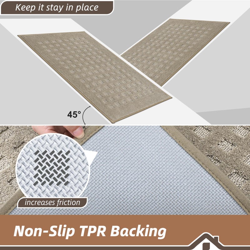 BEQHAUSE Dirt Trapper Door Mat 32" x 48", Waffle Door Mats Indoor Entrance, Dog Doormats for Mud Paws Absorbent and Dirt Resist Floor Mats Non-Slip Washable Rugs for Entryway Welcome Mat, Beige - Image 5