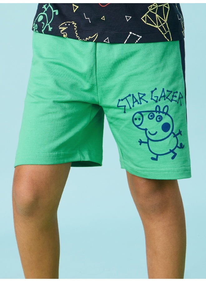 The Souled Store Peppa Pig Full Sleeve T-Shirt & Shorts Set for Kids - Image 2