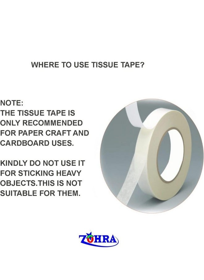 Zohra Tape121 High Strength Double Side Tissue Tape, 24 Mm (1 Inch X 50 Mt)  - Image 2