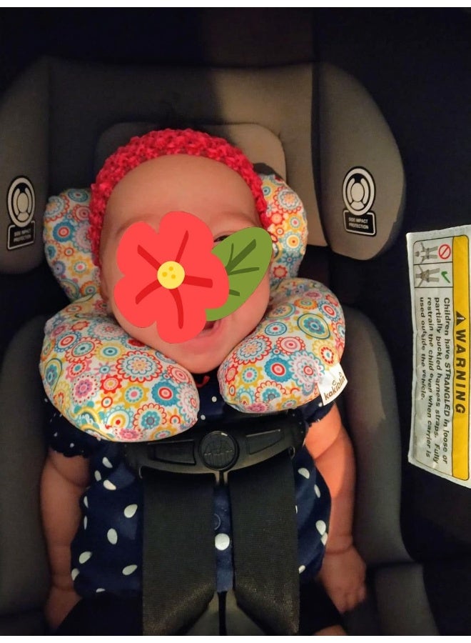 Yufiova Baby Travel Pillow - Infant Head and Neck Support Pillow Baby Neck Pillow for Car Seat,Pushchair(Colorful) - Image 4