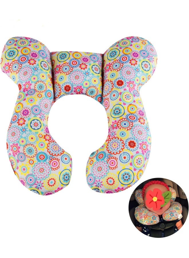 Yufiova Baby Travel Pillow - Infant Head and Neck Support Pillow Baby Neck Pillow for Car Seat,Pushchair(Colorful) - Image 1