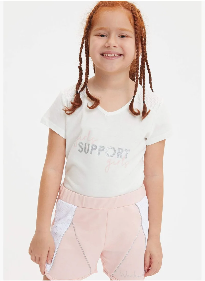 ديفاكتو Girl Knitted Regular Fit Short Sleeve Body