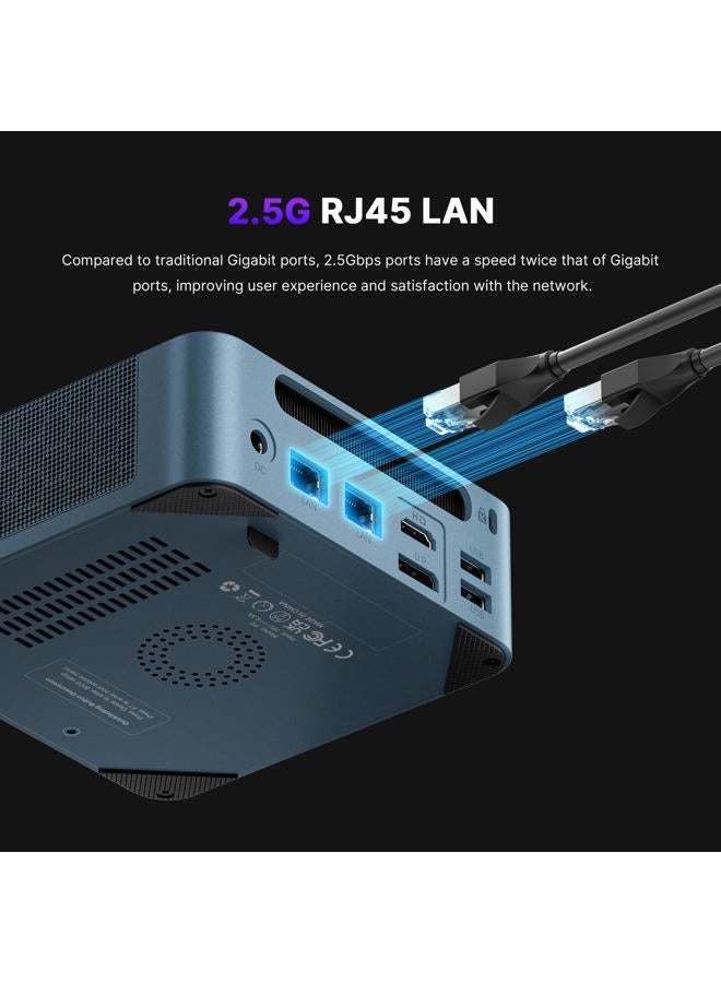 BOSGAME P2 Plus Mini PC, 12th Intel i7-12700H Mini Computers, 32GB DDR5, 512GB PCIe SSD, 4K Triple Display & USB4, RJ45 Dual LAN & Wi-Fi 6E & BT5.2, Desktop Computers for Home, Office, Design - Image 5