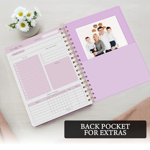Only Zest Undated Weekly Planner – Minimalist Notebook for Work, Home & Daily Writing | Simple Matte Planner for Goals, Appointments, Notes & Productivity, Elegant Cardstock Pages, Purple - Image 4