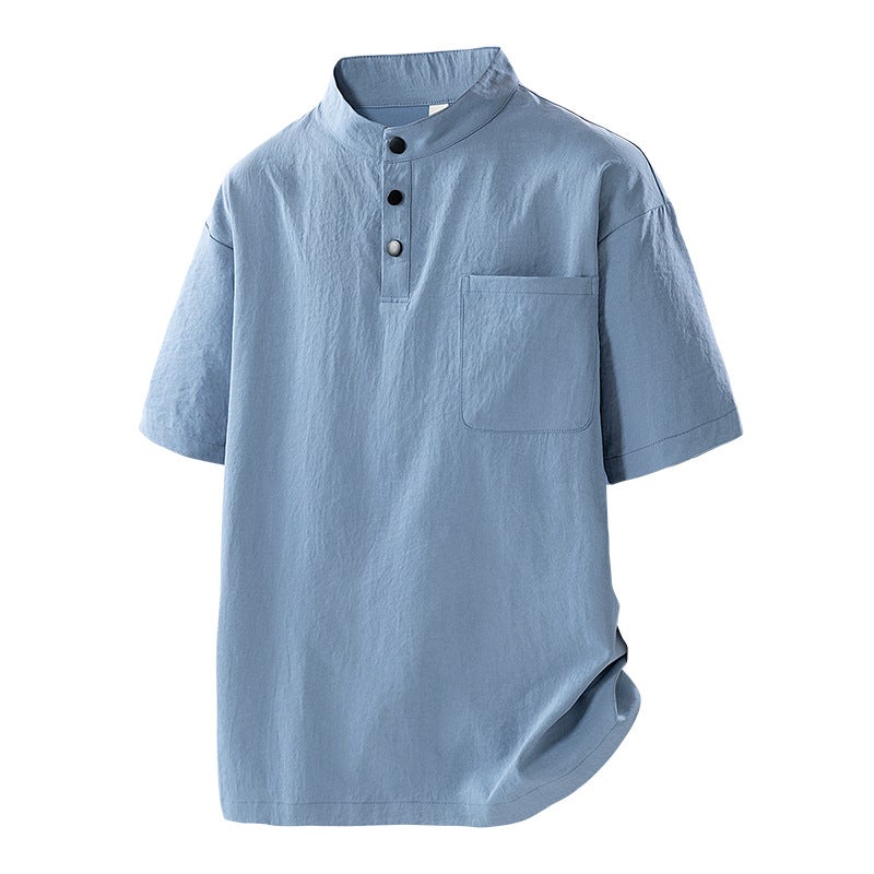 2025 Summer Plus Size Tide Brand American Ruffian Handsome Fried Street T-Shirt Men'S Solid Color Men'S Short Sleeve Plus Fat Increase Men - Image 1
