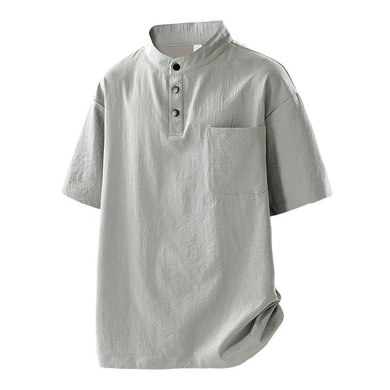 2025 Summer Plus Size Tide Brand American Ruffian Handsome Fried Street T-Shirt Men'S Solid Color Men'S Short Sleeve Plus Fat Increase Men - Image 4
