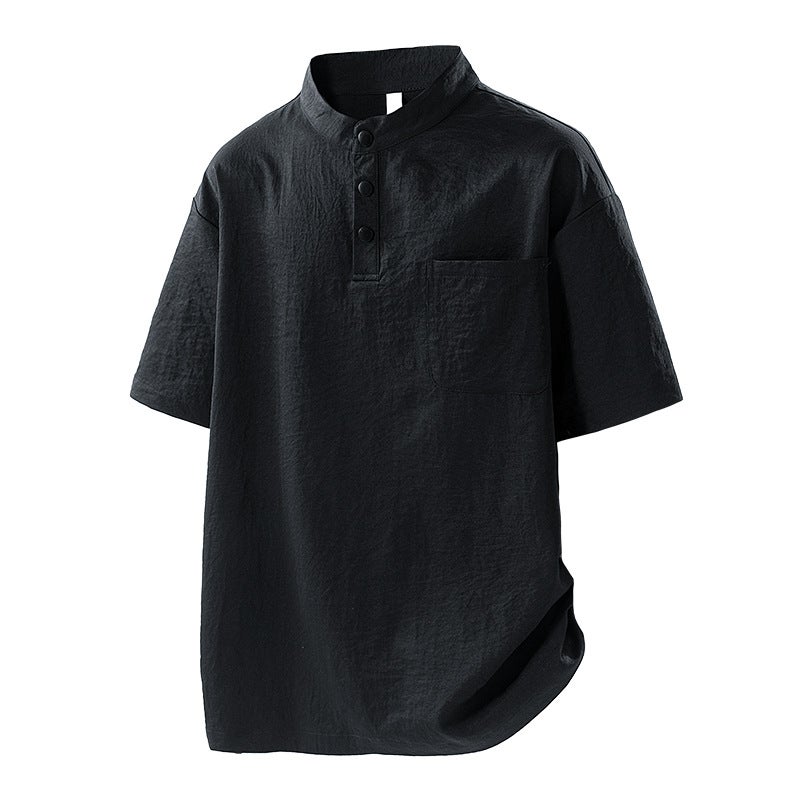 2025 Summer Plus Size Tide Brand American Ruffian Handsome Fried Street T-Shirt Men'S Solid Color Men'S Short Sleeve Plus Fat Increase Men - Image 3