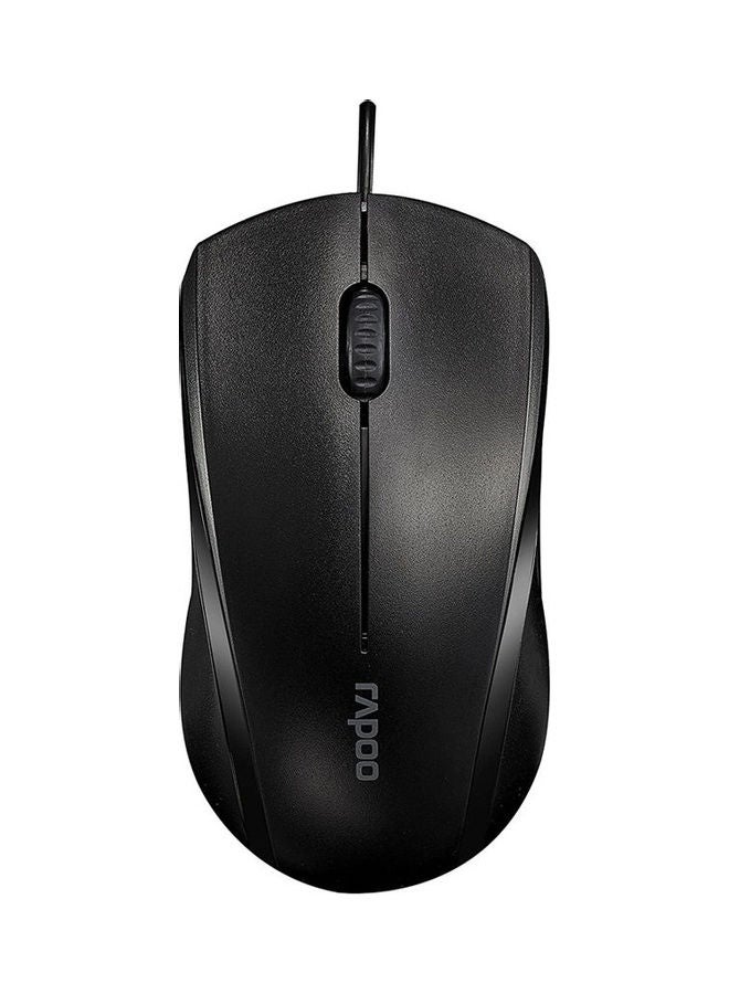 Rapoo Wired Optical Mouse Black - Image 1