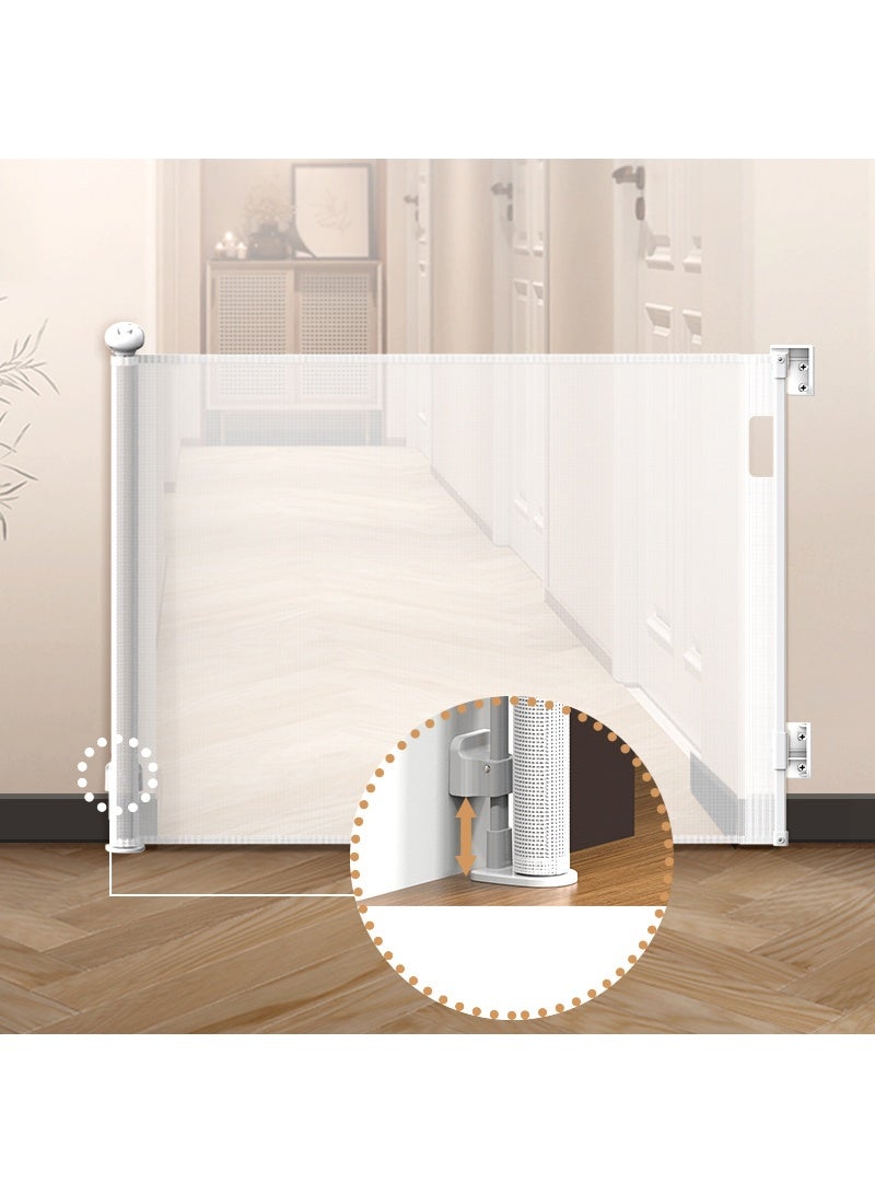 CoddleBaby Retractable Baby Gate for Stairs and Doorways, Extra Wide Mesh Safety Gate for Kids & Pets, Space-Saving, One-Hand Operation, Easy Installation - Image 2