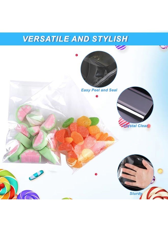 TOPWEL Flat Cellophane Bags with Adhesive Closure - 4.5in. x 5.5in. - 100/pack - Image 3