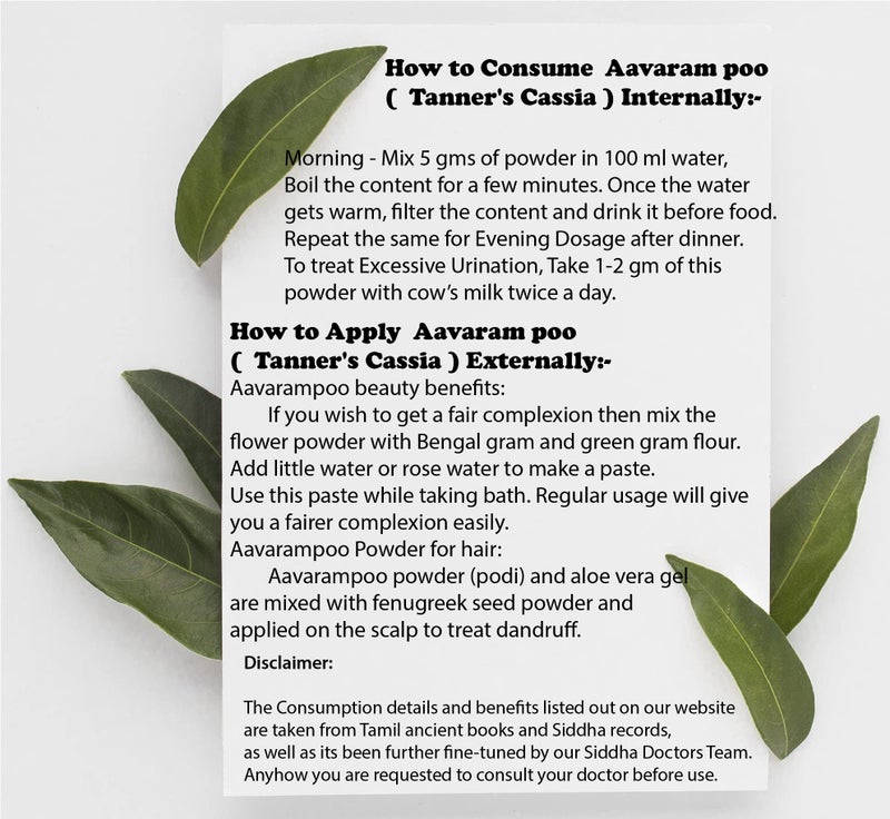 DIETS ORGANICS Avarampoo Flower Powder/Aavartaki/Tarwarm Powder - 25 Gms - Image 3