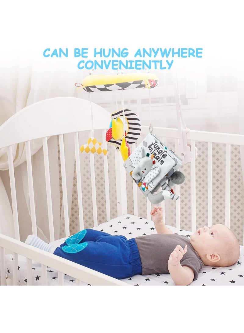 يوڠام كتب أطفال قماشية غير سامة بملمس طري مع أصوات خشخشة وقماش ثلاثي الأبعاد للمس والشعور، كتب حسية عالية التباين للأطفال من عمر 0 إلى 12 شهرًا، لعبة نشاط ولمس للرضع لتطوير القدرات المبكرة - Image 3